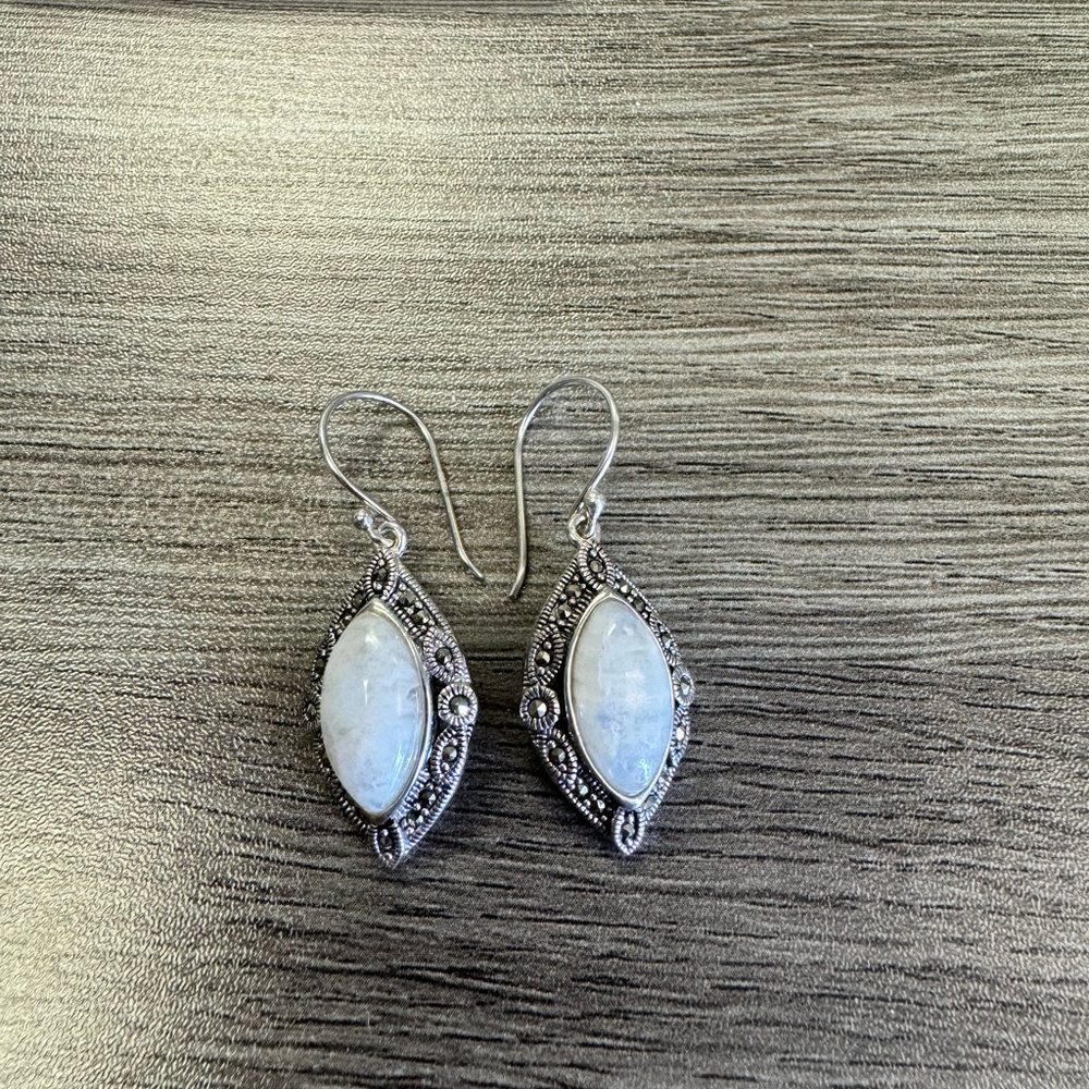 Rainbow moonshine sterling silver earrings